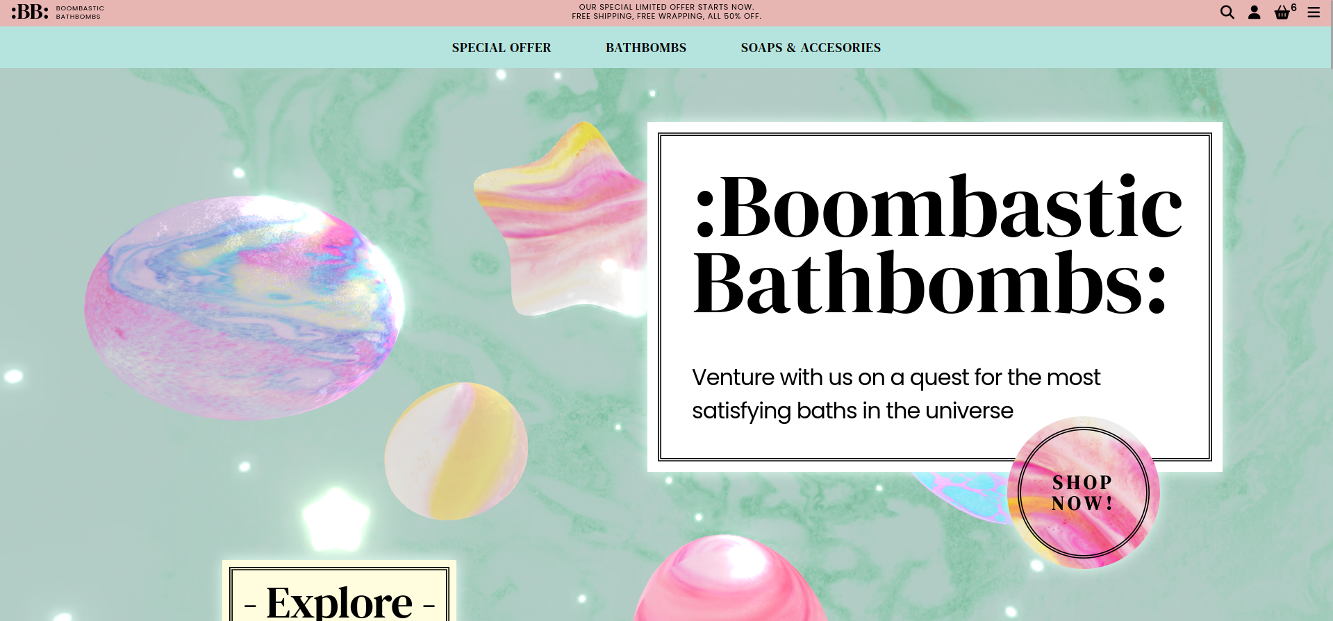 Bathbombs website screenshot